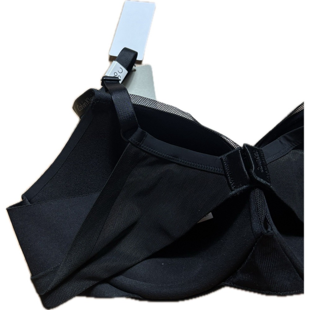 Calvin Klein Women 36C Black Mesh Lining Underwire Bra Sculpted Lift Plunge NWT - Picture 6 of 9